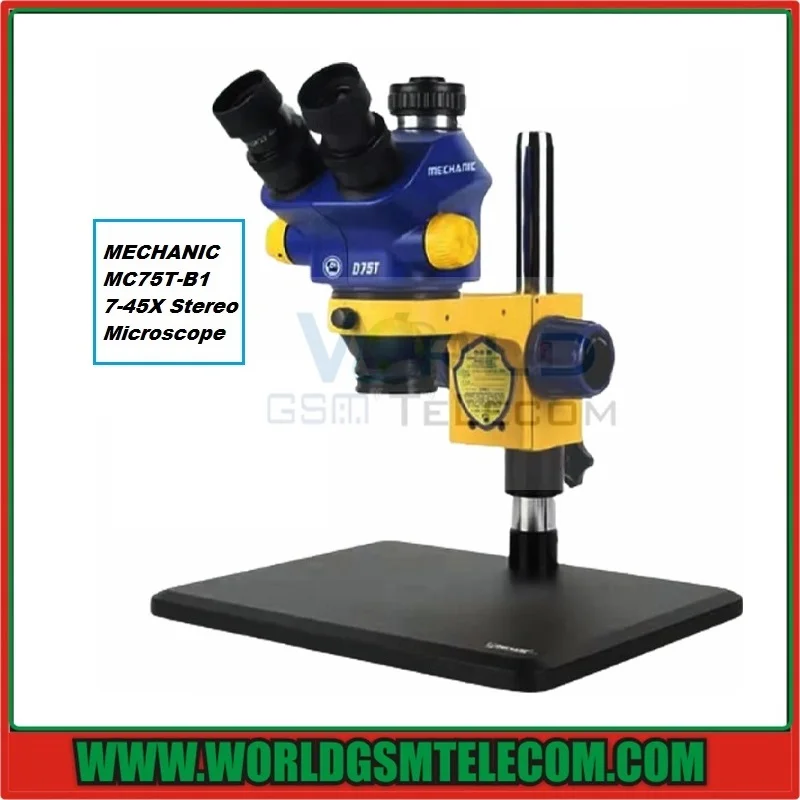Mechanic D75T-B11 0.7-5.0X HD Trinocular Stereo Microscope