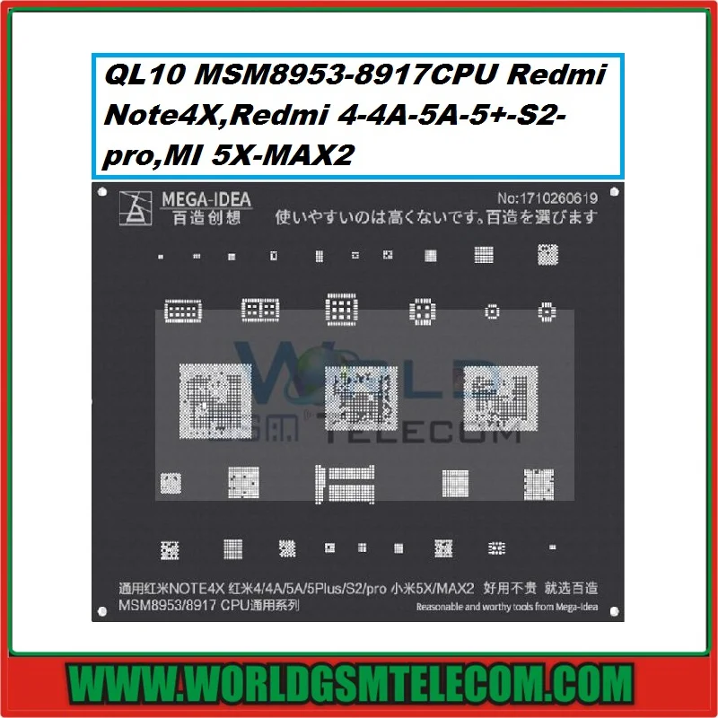 QL10 MSM8953/8917CPU Redmi Note4X,Redmi