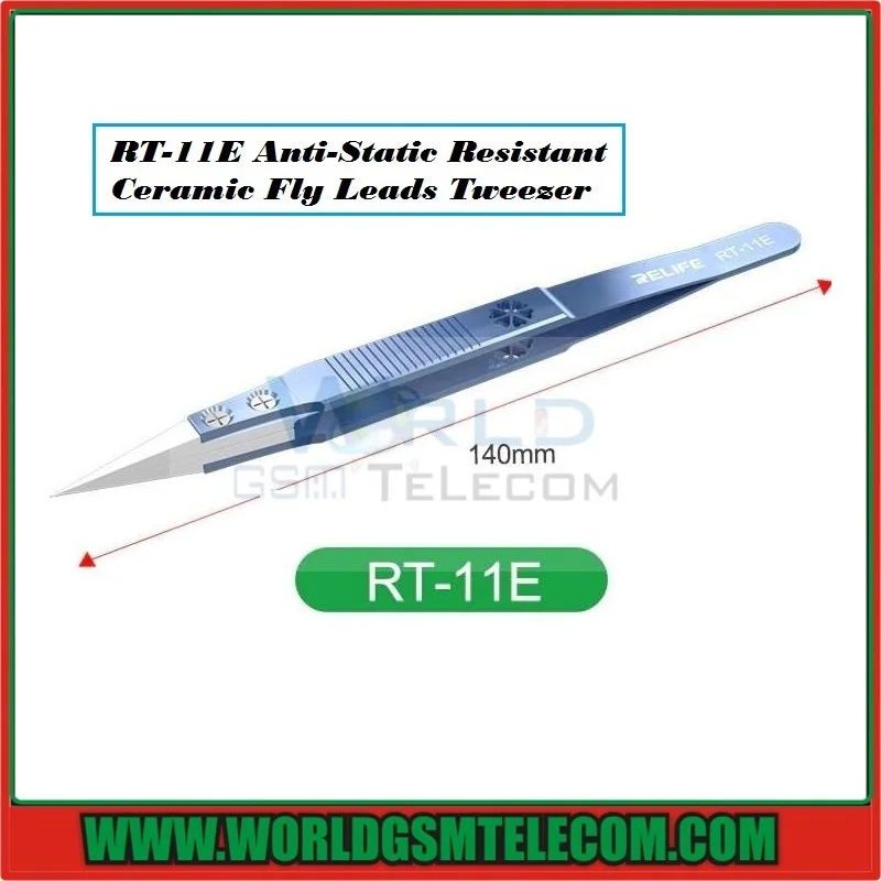 RT-11E Anti-Static Resistant Ceramic  Fly Leads Tweezer