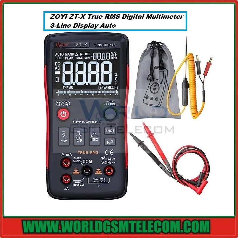 ZOYI ZT-X True RMS Digital Multimeter 3-Line Display Auto