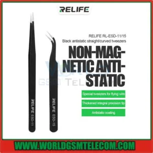 RELIFE RL-ESD Black Antistatic Non-Magnetic Tweezers