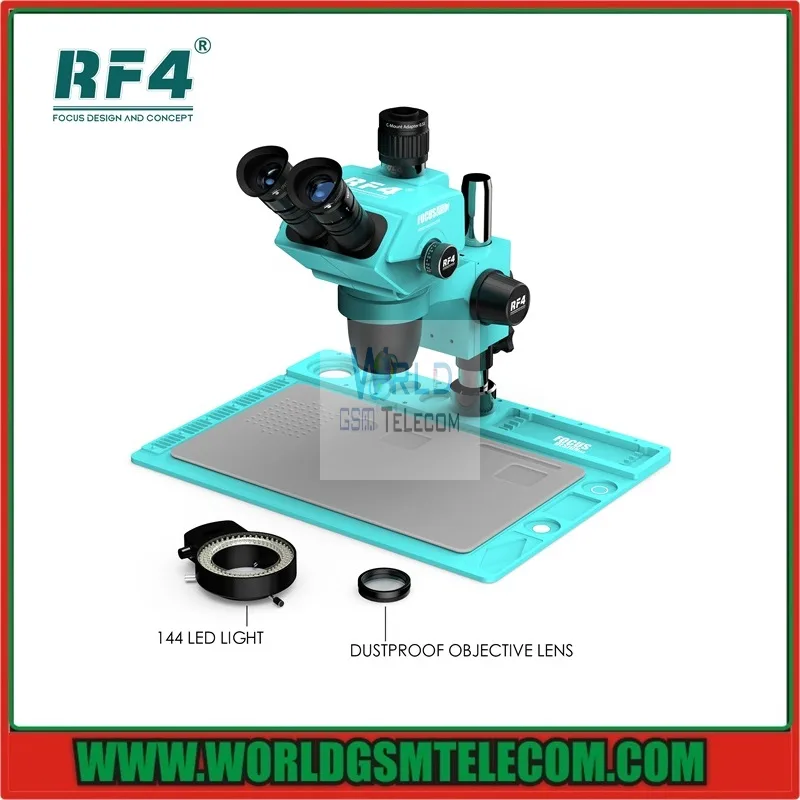 RF4 RF6565ProD2 6.5-65X Zoom Trinocular Stereo Microscope with Aluminium Alloy Base - Image 3