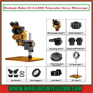 Mechanic Robot Z4 6.5-60X Trinocular Stereo Microscope