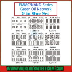 JTX-EMMC-Nand-Series-Green Oil-9-in-one-Stencils