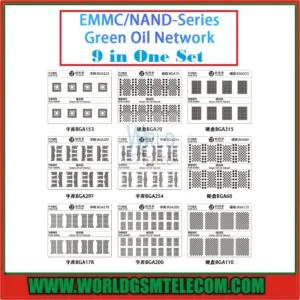 JTX-EMMC-Nand-Series-Green Oil-9-in-one-Stencils