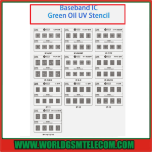 JTX 10 in one Green Oil UV Stencils IP6-16PM  Baseband