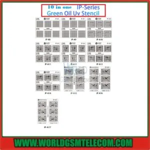 JTX-IP-Series IP A8-A17 -10-in-one-Green-Oil-UV-Stencils