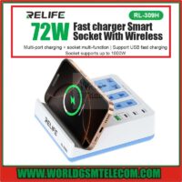 Relife RL-309H 72W QC&PD Fast Charger Smart Socket with 15W Wireless Charging