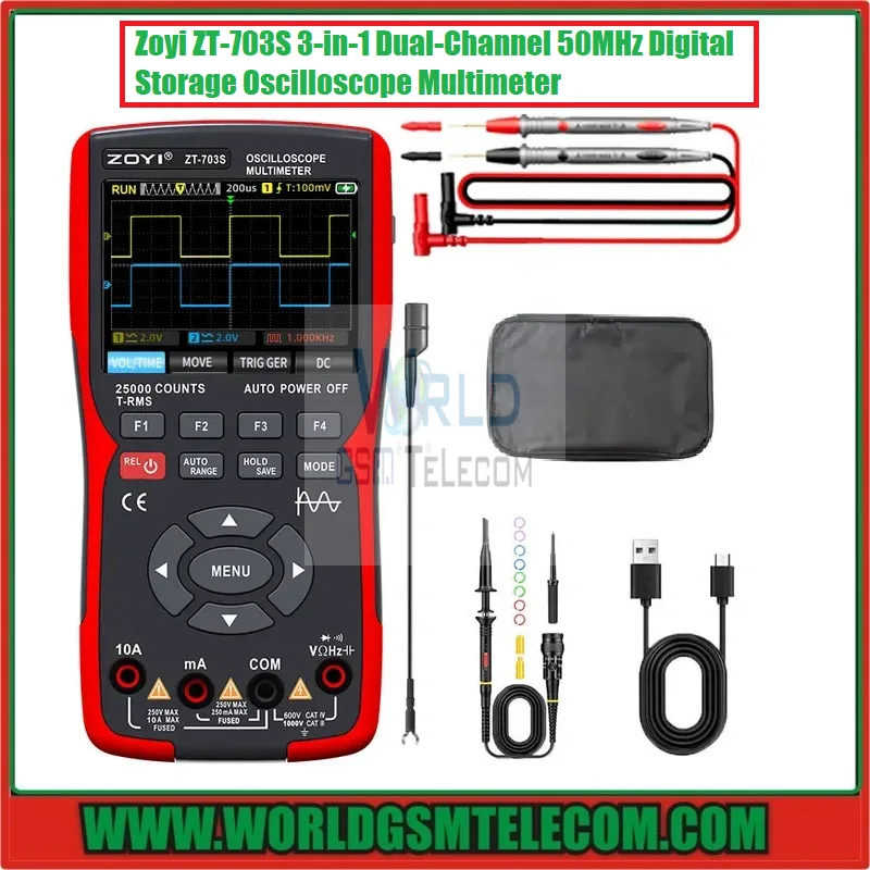 ZT-702S – Professional Handheld Oscilloscope True-RMS Digital Multimete