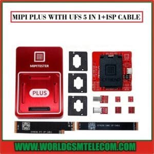 MIPI PLUS High-Speed Programmer Box with UFS 5-in-1 NB Socket and ISP Adapters.