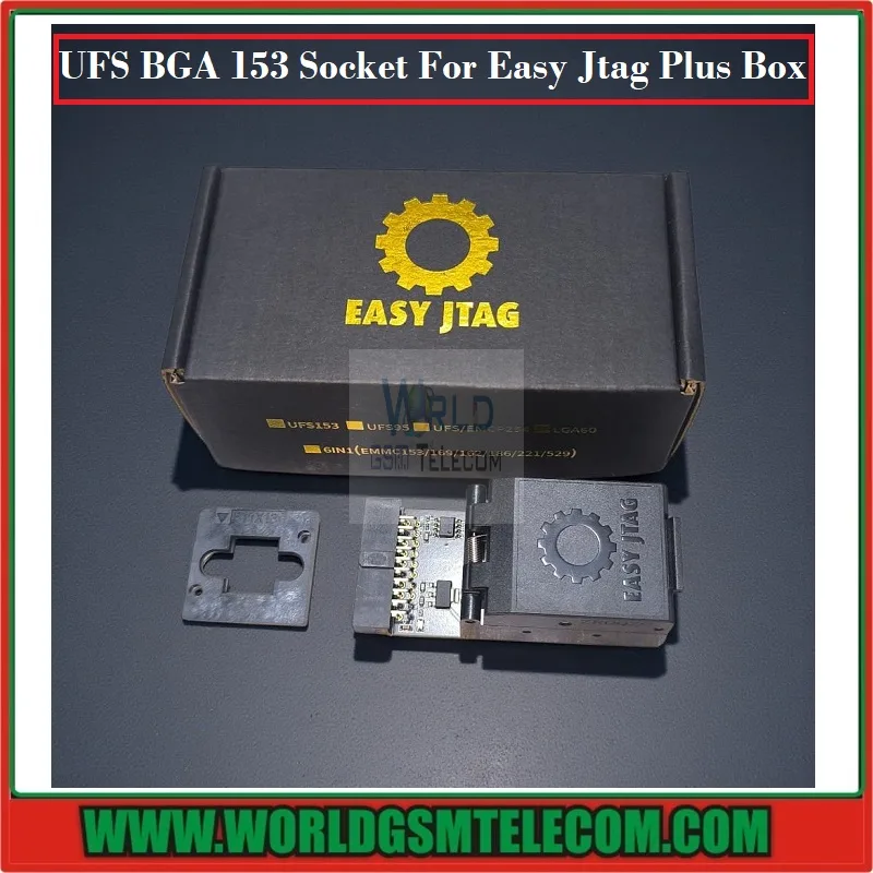 Z3X Easy-Jtag Plus BGA-153 Black Original UFS Socket Adapter for Professional Memory Programming.