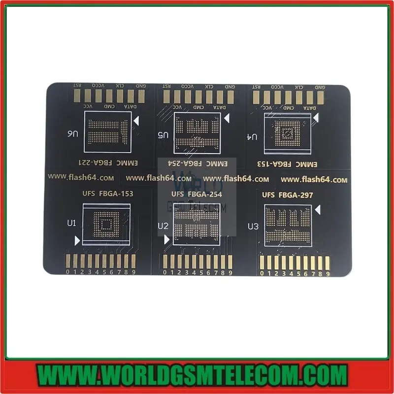 Flash 64 BGA ISP EMMC UFS Board