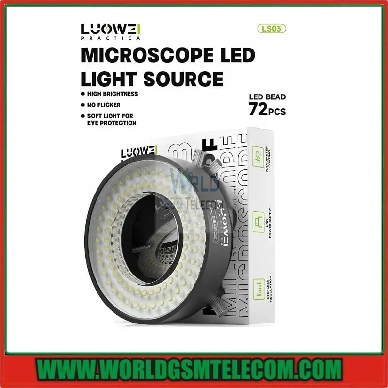 LUOWEI LS03 High-Lumen,72-LED Microscope Ring Light